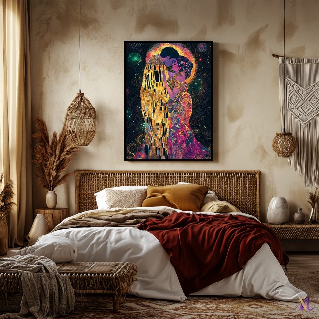 Póster Fantasía celestial del beso Art Nouveau (Subido por el creador)