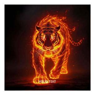 Póster Fantasía Cuesta Fuego Tigre Grande