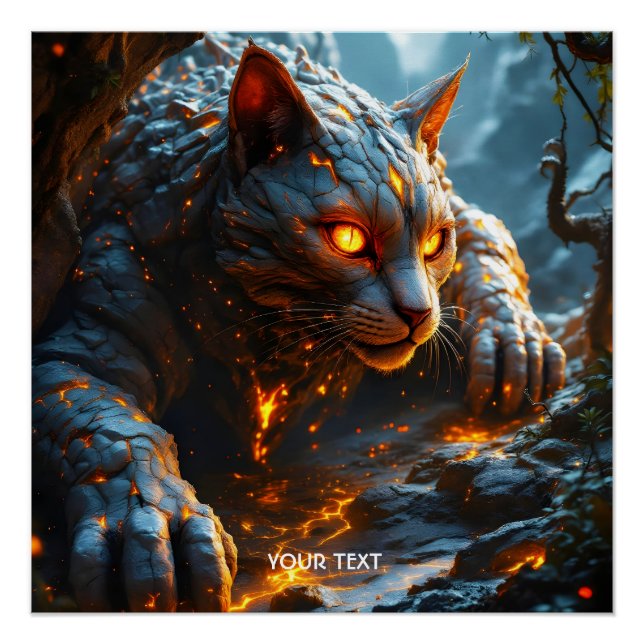 Póster Fantasía Cuesta Lava Fuego Tigre (Anverso)