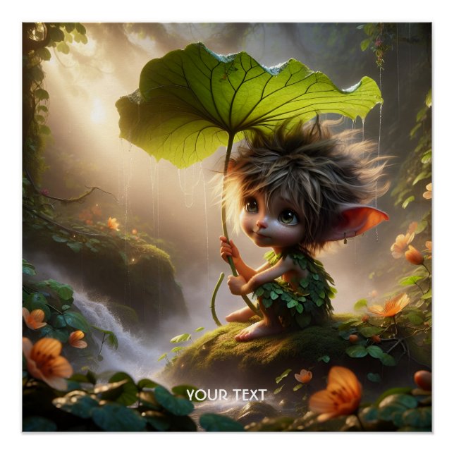 Póster Fantasía Cuta Adorable Lluvia (Anverso)