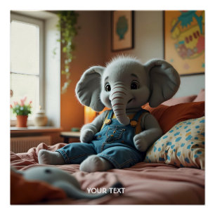 Póster Fantasía Cute Baby Elephant Jeans