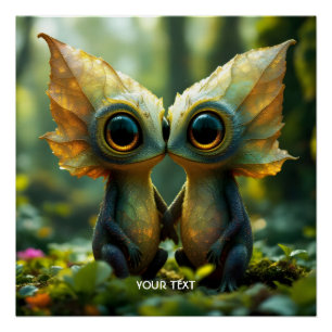 Póster Fantasía Cute deja amor por el bosque