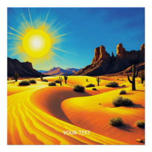 Póster Fantasía Cute Desert Sands Rocds