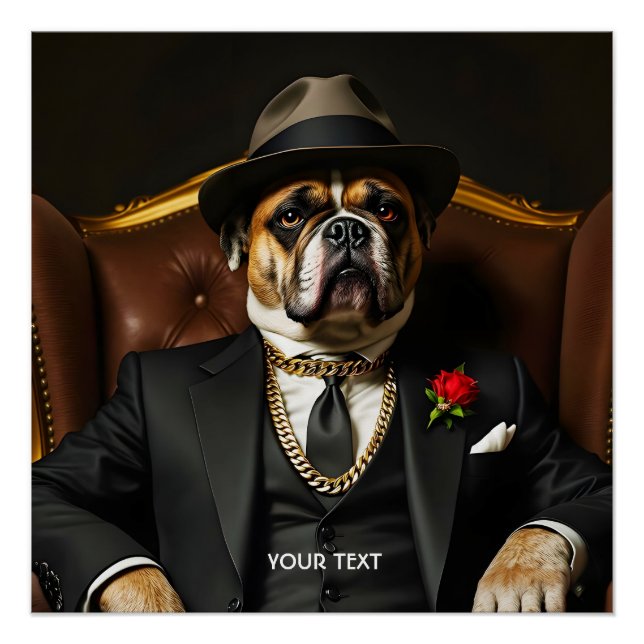 Póster Fantasía Cute Dog Black Suite (Anverso)