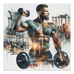 Póster Fantasía Cute Gym Atlete Peso