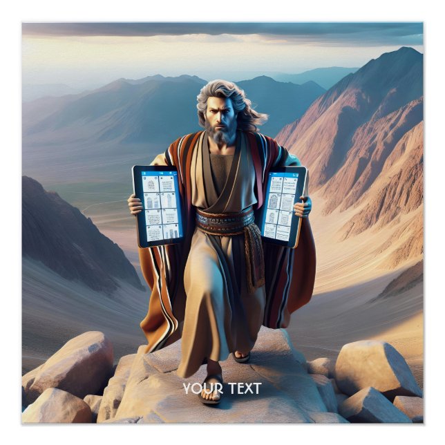 Póster Fantasía Cute Moses Diez Mandamientos (Anverso)