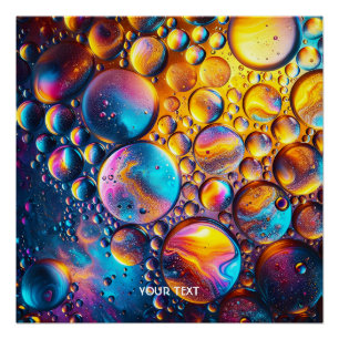 Póster Fantasía Cute Oil Droplets Water