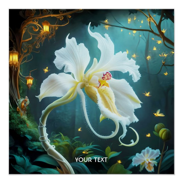Póster Fantasía Cute Orquídea Bosque (Anverso)