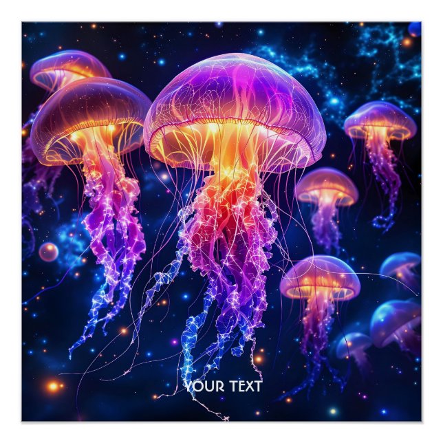 Póster Fantasía Cute vibrante mundo submarino (Anverso)