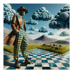 Póster Fantasía cutre abstracto hombre bajo control