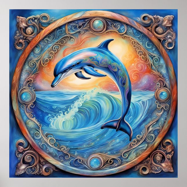 Póster Fantasía de delfines (Frente)