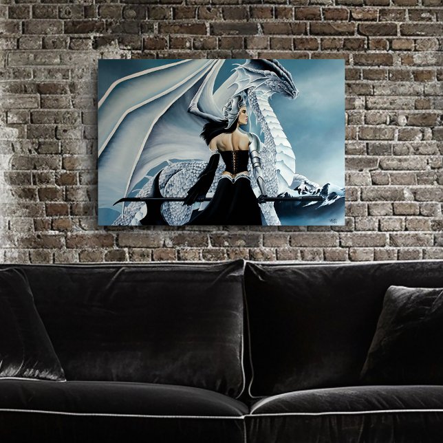 Póster Fantasía de Dragón Blanco Reina de Invierno (Subido por el creador)