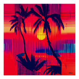 Póster Fantasía de escape tropical
