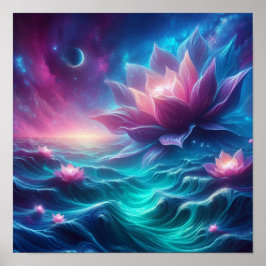 Póster Fantasía de Floración del Océano Celestial Radiant