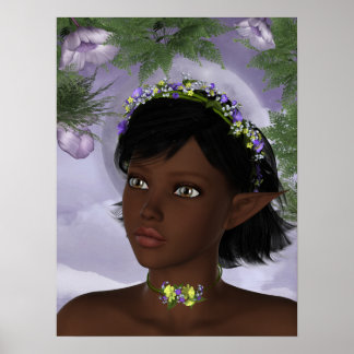 Póster Fantasía de hadas florales de KRW