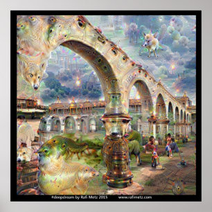Póster Fantasía de la arcada de la misión de Deepdream