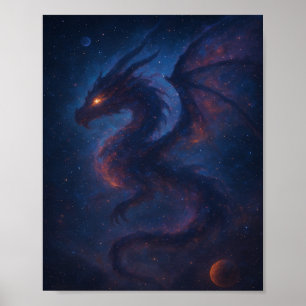 Póster Fantasía de la Nebulosa del Dragón Galáctico