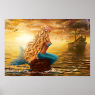 Póster Fantasía de la sirena del poster