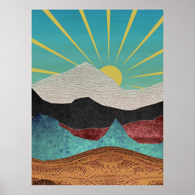 Póster Fantasía de Montaña Amanecer (Frente)