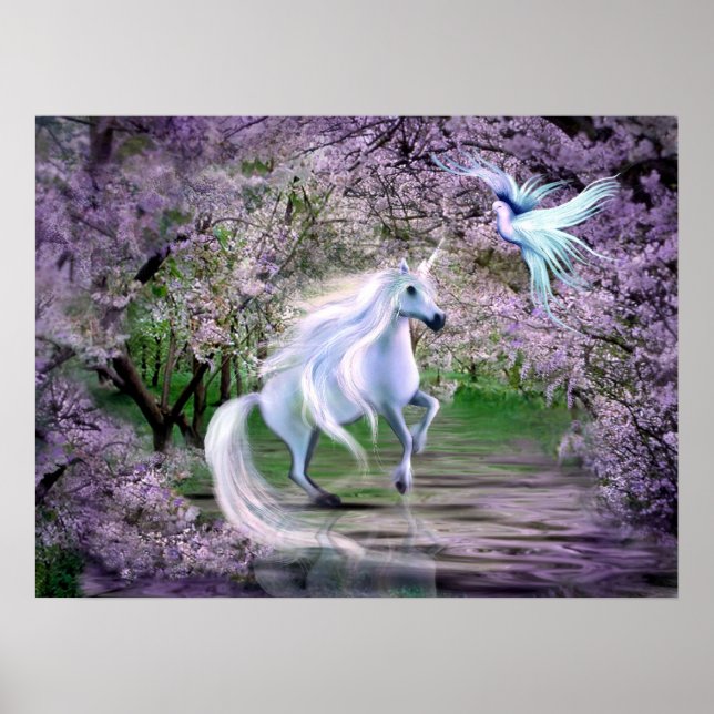 Póster Fantasía de Spring Unicorn (Frente)