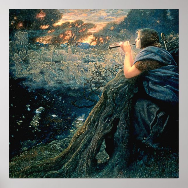 Póster “Fantasía del crepúsculo” de Edward Robert Hughes (Frente)