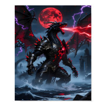 Fantasia del Dragón Negro Blindado Luna de Sangre 