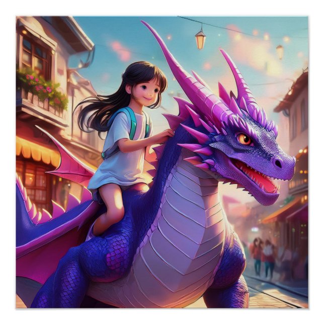 Póster Fantasía del dragón púrpura (Anverso)