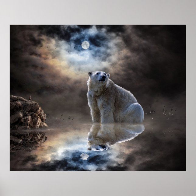 Póster Fantasía del oso polar gigante (Frente)