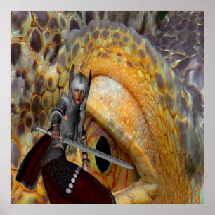 Póster Fantasía Dragon Folk Tale