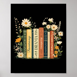 Póster Fantasía dramática tragedia libro floral sutil ant