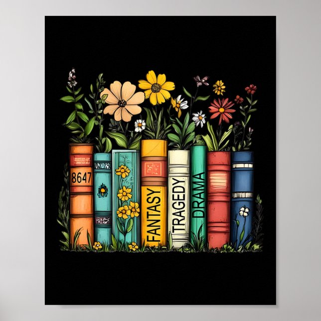 Póster Fantasía dramática tragedia libro floral sutil ant (Frente)
