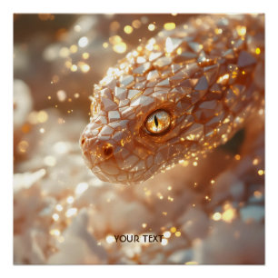 Póster Fantasía dulce pastel serpiente rosada