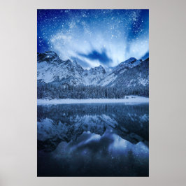 Póster Fantasía en lago de montaña