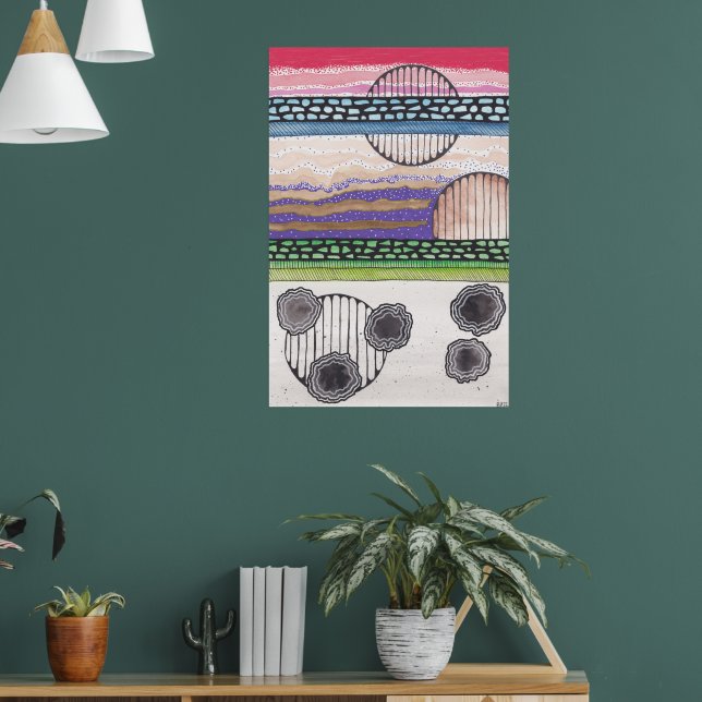 Póster Fantasía Fell Top, pintura original de medios mixt (Salón 1)