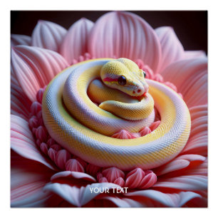 Póster Fantasía flor de serpiente amarilla