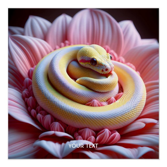 Póster Fantasía flor de serpiente amarilla (Anverso)