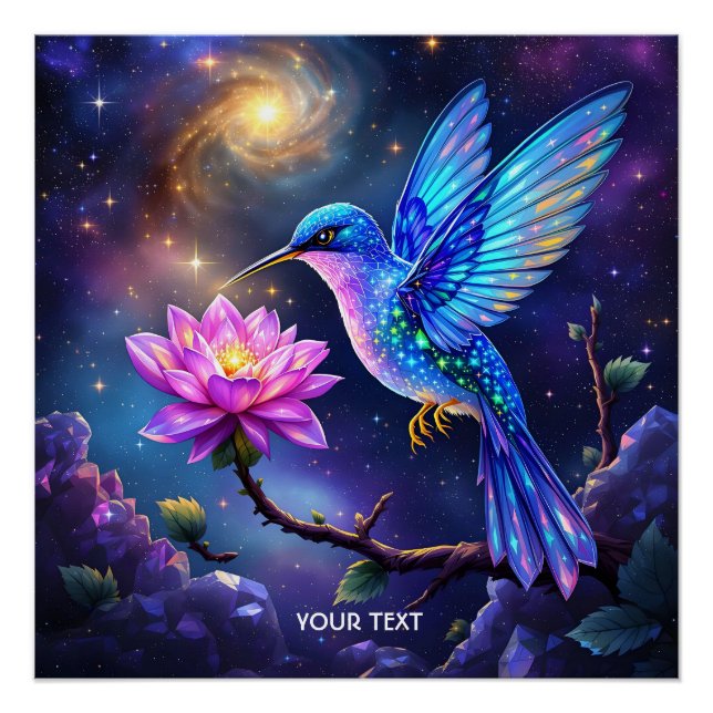 Póster Fantasía Flor Pequeña Ave Adorable (Anverso)