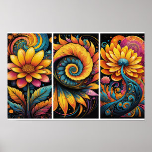 Póster Fantasía floral