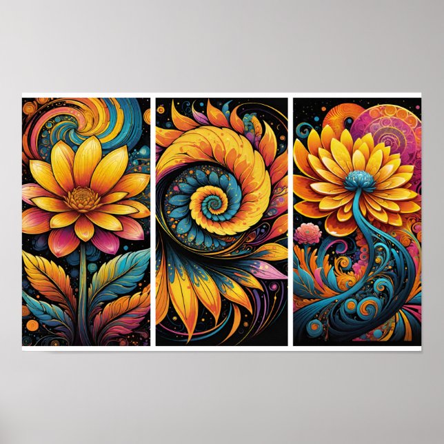 Póster Fantasía floral (Frente)