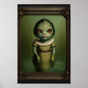 Póster Fantasía Forma de Agua Laguna Lady Creatura