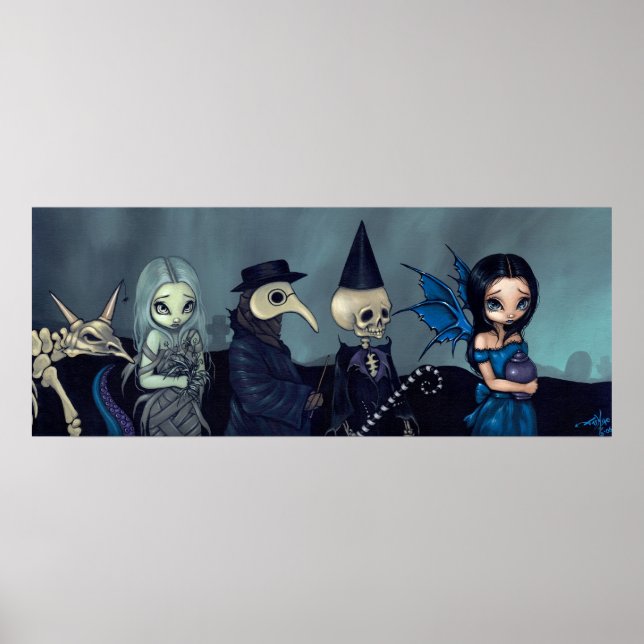 Póster Fantasía fúnebre gótica ART PRINT de la procesión  (Frente)