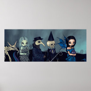 Póster Fantasía fúnebre gótica de la procesión de la