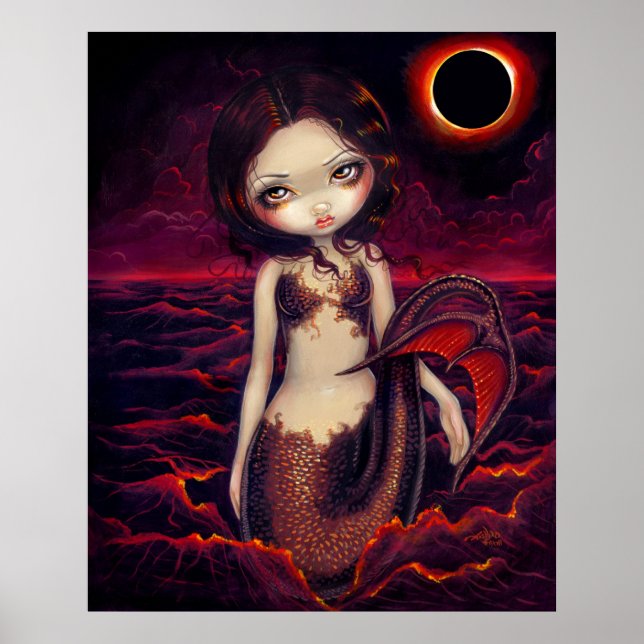 Póster Fantasía gótica de la luna de la sirena Eclipse (Frente)