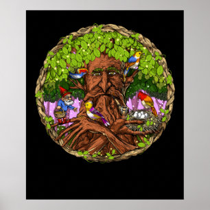 Póster Fantasía hablando de árbol