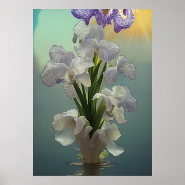 Póster Fantasía Iris Blanco Grande (Frente)