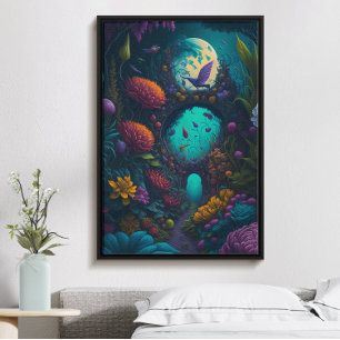 Póster Fantasía jardín de cuentos de hadas, hermosa moda