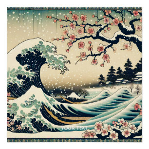 Póster Fantasía lindo paisaje tradicional japonés