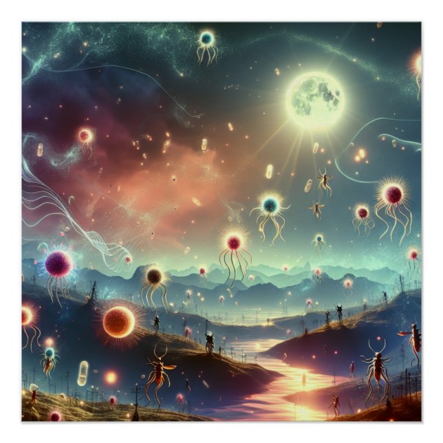 Póster Fantasía Magia Parasita A Fiesta En Arte De Luna L (Anverso)