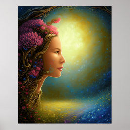 Póster Fantasía mágica frente al fantástico paisaje