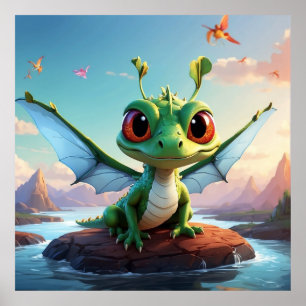 Póster *~* Fantasía mítica Personalizado de la libélula t